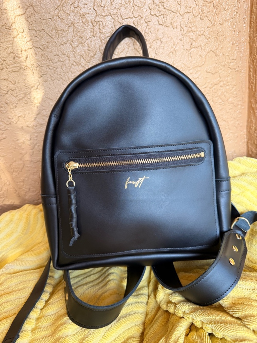 Faust Mini Leather Black Backpack BNNU